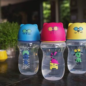 Tommee Tippee Преходна чаша с мек силиконов накрайник, 300 мл, 12м+, розова и синя