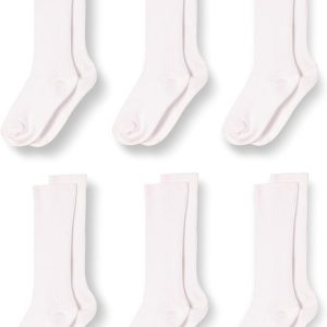 Amazon Essentials Унисекс детски ежедневни рипсени памучни високи чорапи до коляното 6 чифта, размер: 8 години