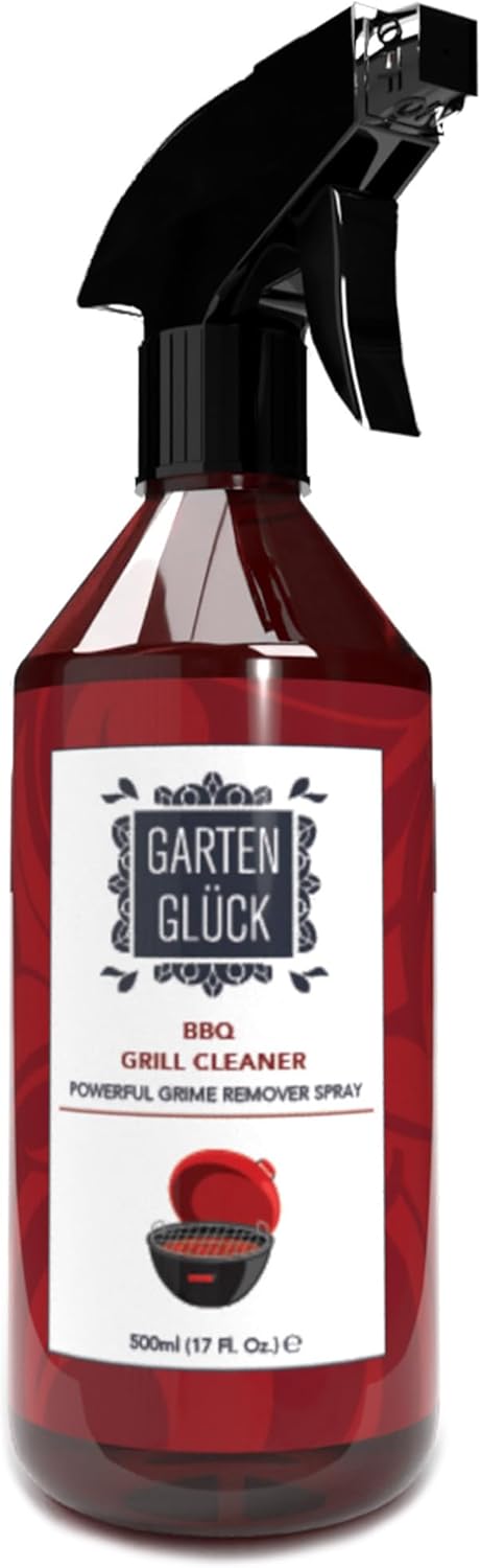 Garten Glück® Grill Cleaner Extra Strong – 500 ml – Natural BBQ Grill Cleaner Газов грил и решетка за скара, с аромат на лимоново масло, Грил почистващ препарат за газова скара, Грил спрей