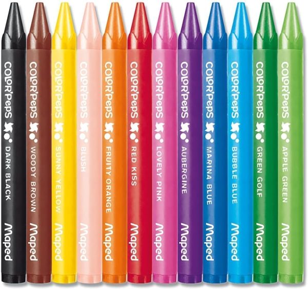 Maped M861011 - восъчни пастели Color Peps Wax, 12 бр