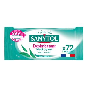 Марка: SANYTOL. МОЩЕН ДЕЗИНФЕКТОР . Многофункционални дезинфекциращи кърпички ( 72 броя)