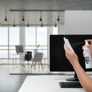 Почистващ спрей Screenclean Fluid Спрей с помпа за почистване без следи напр. на монитори и стъклени повърхности на копирни машини, 250 мл.