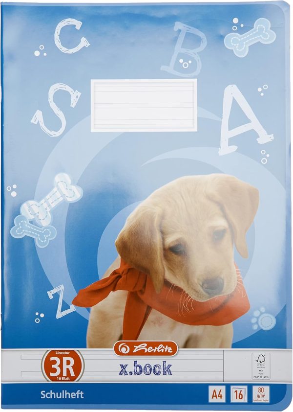 Тетрадки Herlitz A4, 16 листа FSC Mix Certified . Пакет от 10 броя.