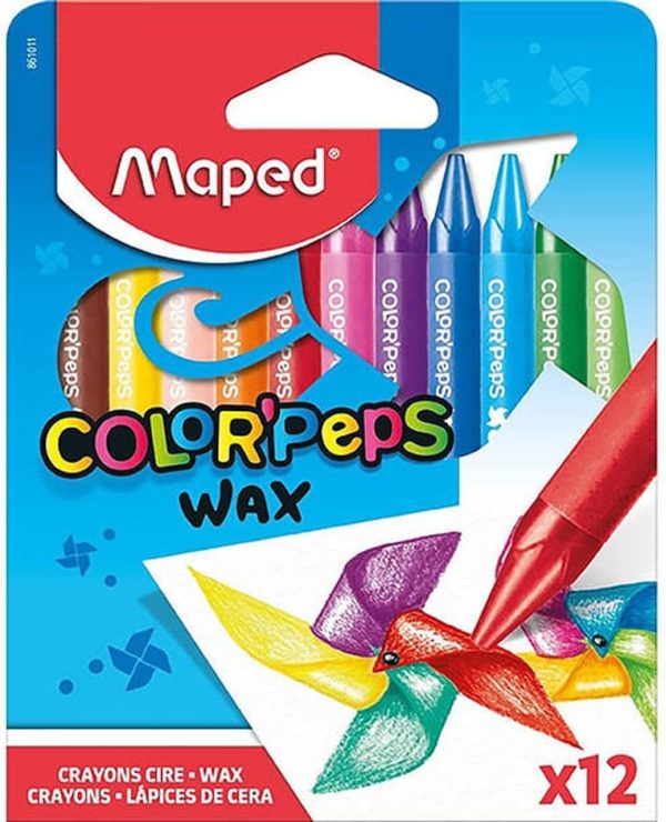 Maped M861011 - восъчни пастели Color Peps Wax, 12 бр