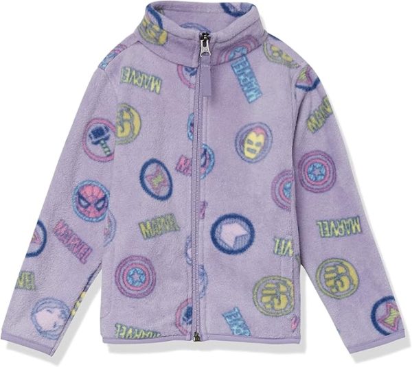 Поларено яке за момичета Amazon Essentials Disney Marvel Star Wars Princess с цял цип и стояща яка, размер : 6-7 год.