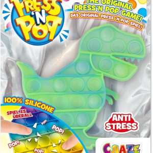 Press N Pop Craze 37317 Fidget Toy. Сензорна антистрес играчка за деца и възрастни, форма на динозавър