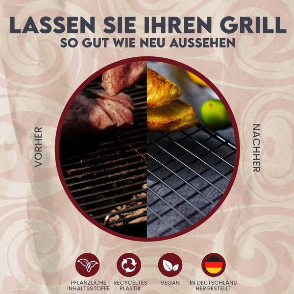 Garten Glück® Grill Cleaner Extra Strong – 500 ml – Natural BBQ Grill Cleaner Газов грил и решетка за скара, с аромат на лимоново масло, Грил почистващ препарат за газова скара, Грил спрей