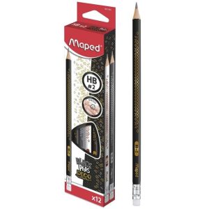 MAPED моливи с гумичка. Кутия с 12 броя