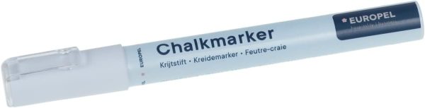 опаковка от 8 броя бели тебеширени маркери  Europel 3 mm