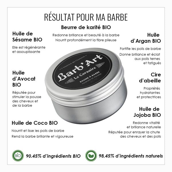 Barb'Art Балсам за брада Fresh Scent 80 ml – френски производител – органични съставки