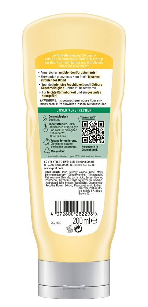 Балсам Guhl Blond Fascination Conditioner 200 ml Тип коса: Руса, Изрусена, Фина
