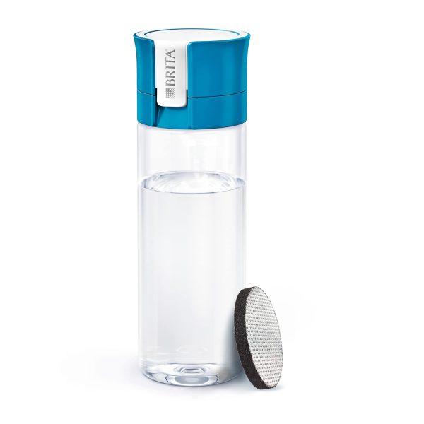 BRITA fill&go Vital – Бутилка с филтър за вода с технология MicroDisc – Вода със страхотен вкус, на която да се наслаждавате навсякъде – Бутилка за вода без BPA – Син