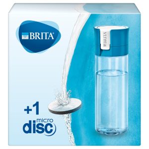 BRITA fill&go Vital – Бутилка с филтър за вода с технология MicroDisc – Вода със страхотен вкус, на която да се наслаждавате навсякъде – Бутилка за вода без BPA – Син
