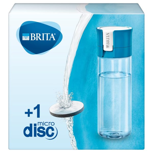 BRITA fill&go Vital – Бутилка с филтър за вода с технология MicroDisc – Вода със страхотен вкус, на която да се наслаждавате навсякъде – Бутилка за вода без BPA – Син